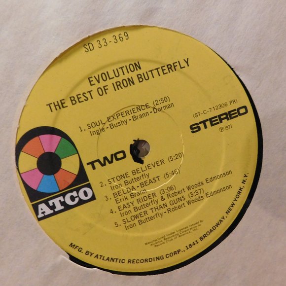 The Best of Iron Butterfly Evolution LP Vinyl Record 1971 Vintage - Picture 5 of 9